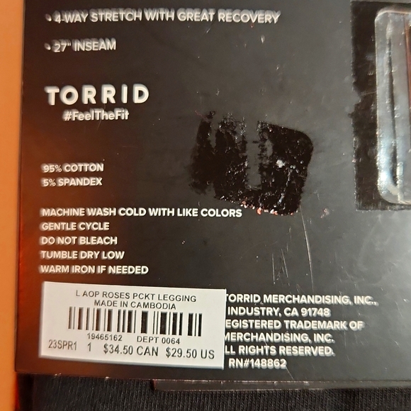 ❤️NWT VINTAGE TORRIID LEGGING - POCKETS ROSE PRINT FLORAL PRINT - PLUS SIZE - Picture 5 of 9